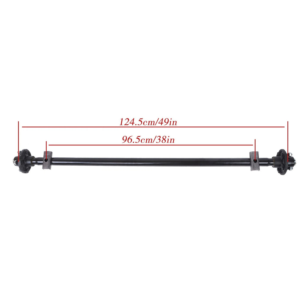 Trailer Axle 2000lbs 4 Lug 49" Hub Face 38" Spring Center with U-Bolt