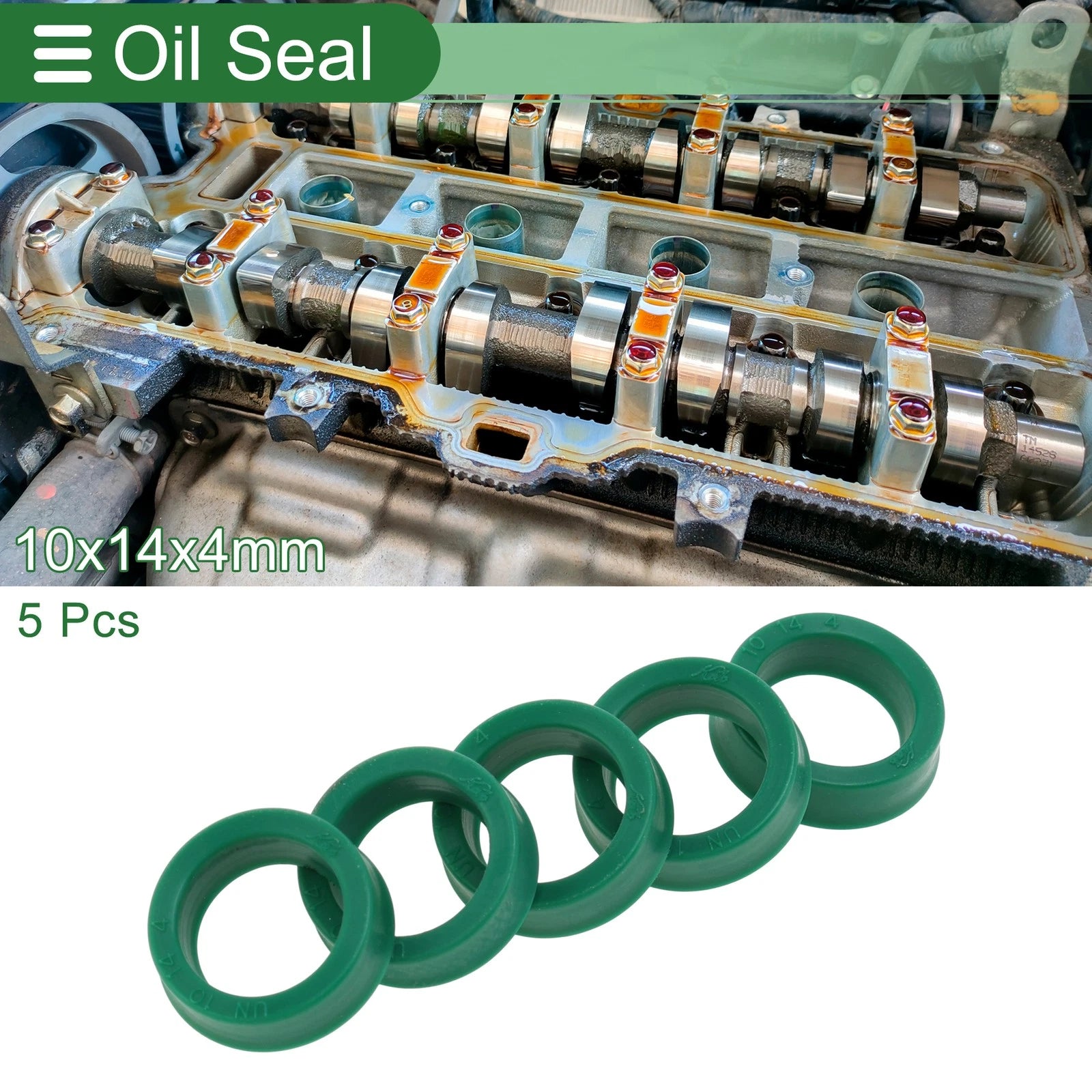 Set of 5 Oil Seal Ring 10x14x4mm for Rotary Shaft (High Pressure)