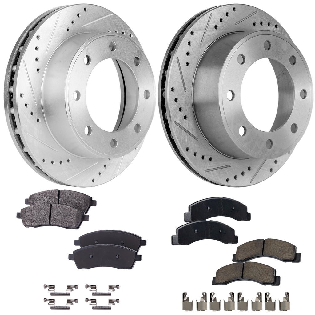 Brake Disc Rotors and Pad Kit for Ford F-250 F-350 Super Duty 4WD (1999–2004)