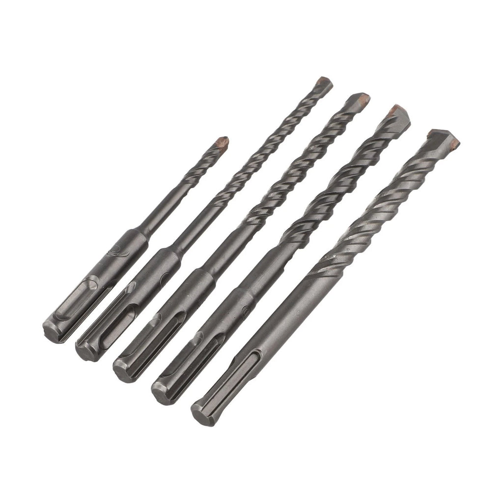 Set of 5 carbide tipped drill bits for electric hammer (wall, brick, concrete)