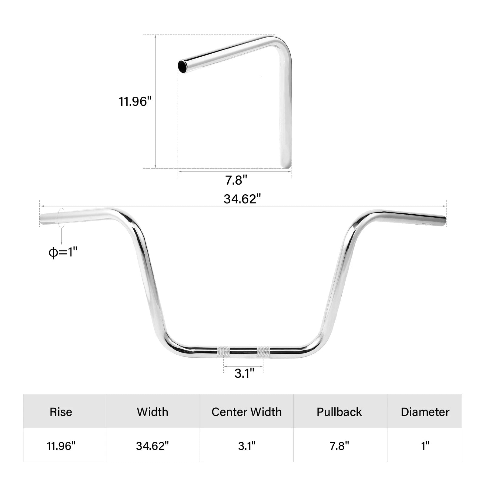 Ape Hanger 1" Handlebar for Harley Softail FLST FXST Sportster (10-18")