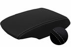 Leather Console Lid Armrest Cover for Nissan Sentra (2013–2019) Gray Stitch