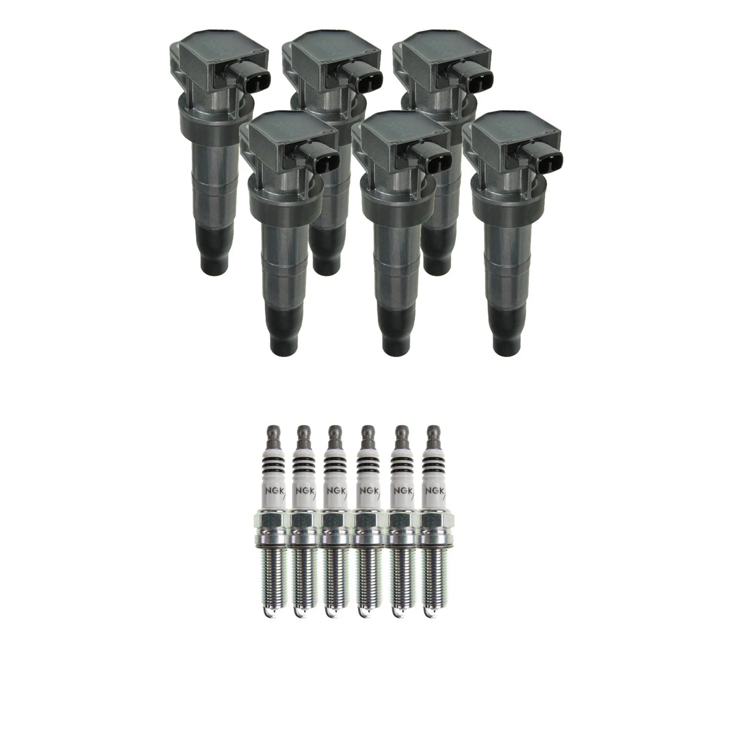 Set of 6 NGK Ignition Coils & Iridium Spark Plugs for K900 Sorento Santa Fe