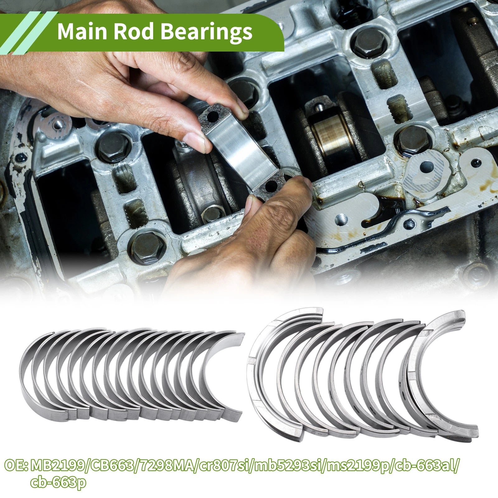 26pcs Crankshaft Main Rod Bearings for Chevrolet LS 4.8 5.3 6.0 6.2 (1997–2019)
