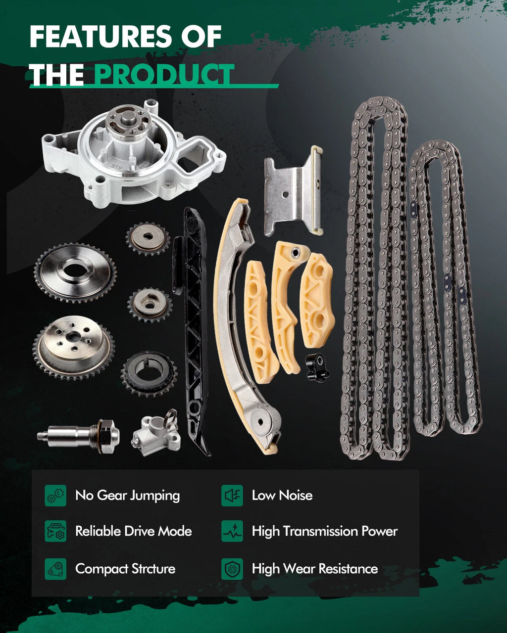 Timing Chain Kit & Water Pump for Chevrolet Equinox GMC 2.4L (2010–2015)