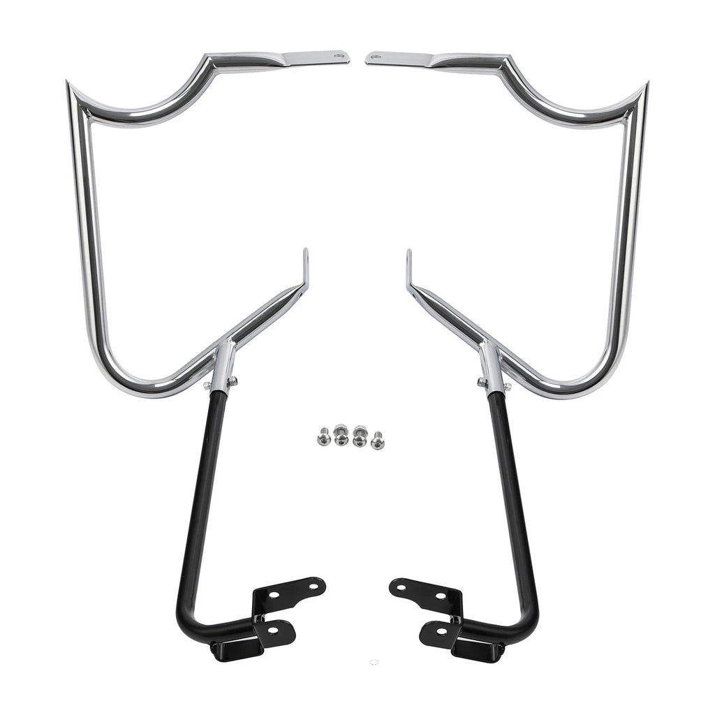 Hard Saddlebag Bracket Guard Bar for Harley Touring Glide (2014–2024) Chrome