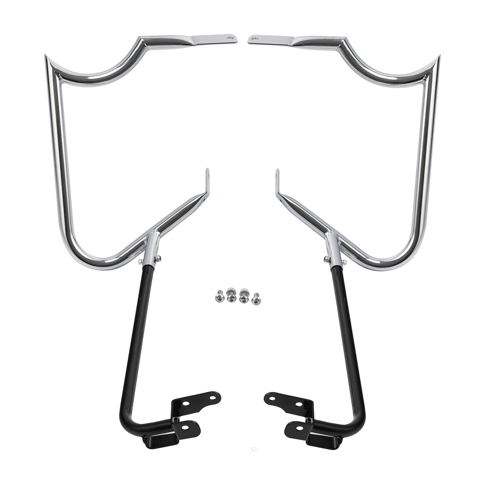 Hard Saddlebag Bracket Guard Bar for Harley Touring Glide (2014–2024) Chrome