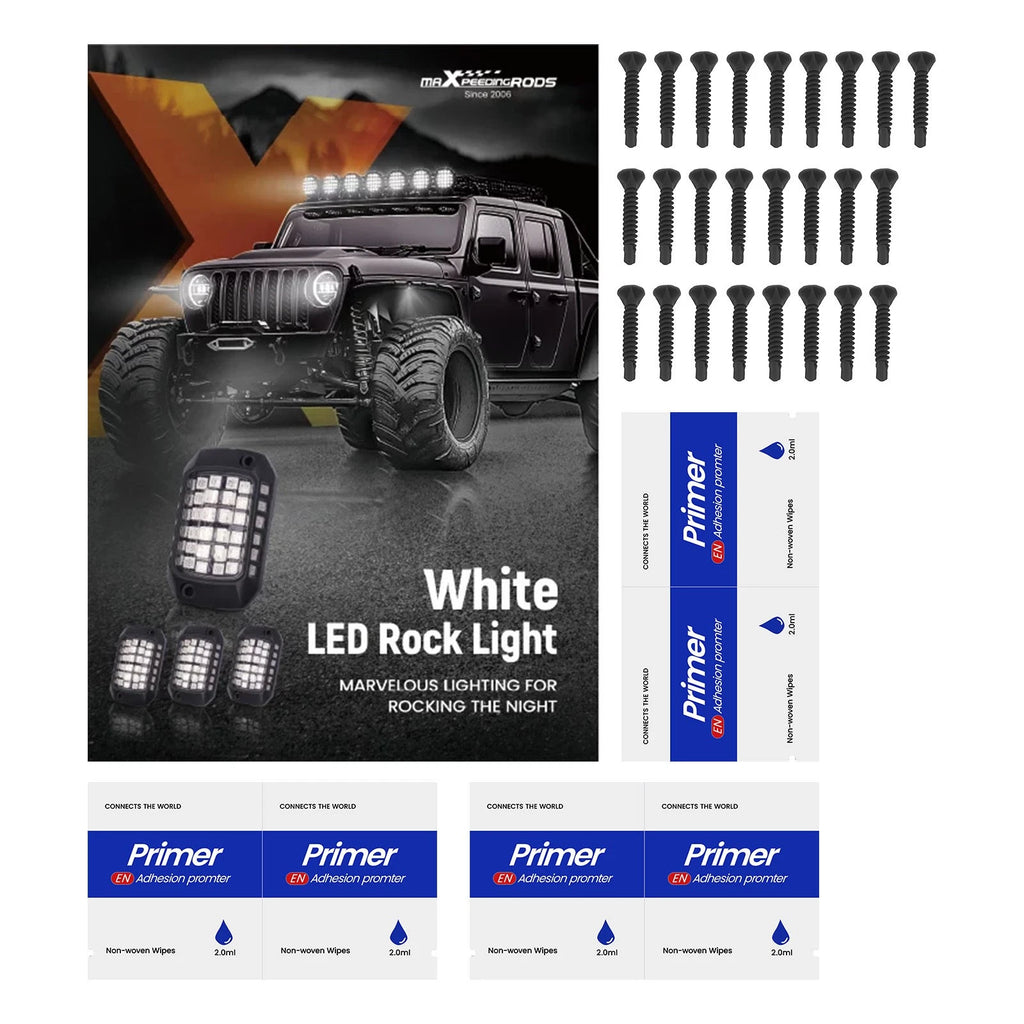 12x White LED Rock Lights for Offroad SUV