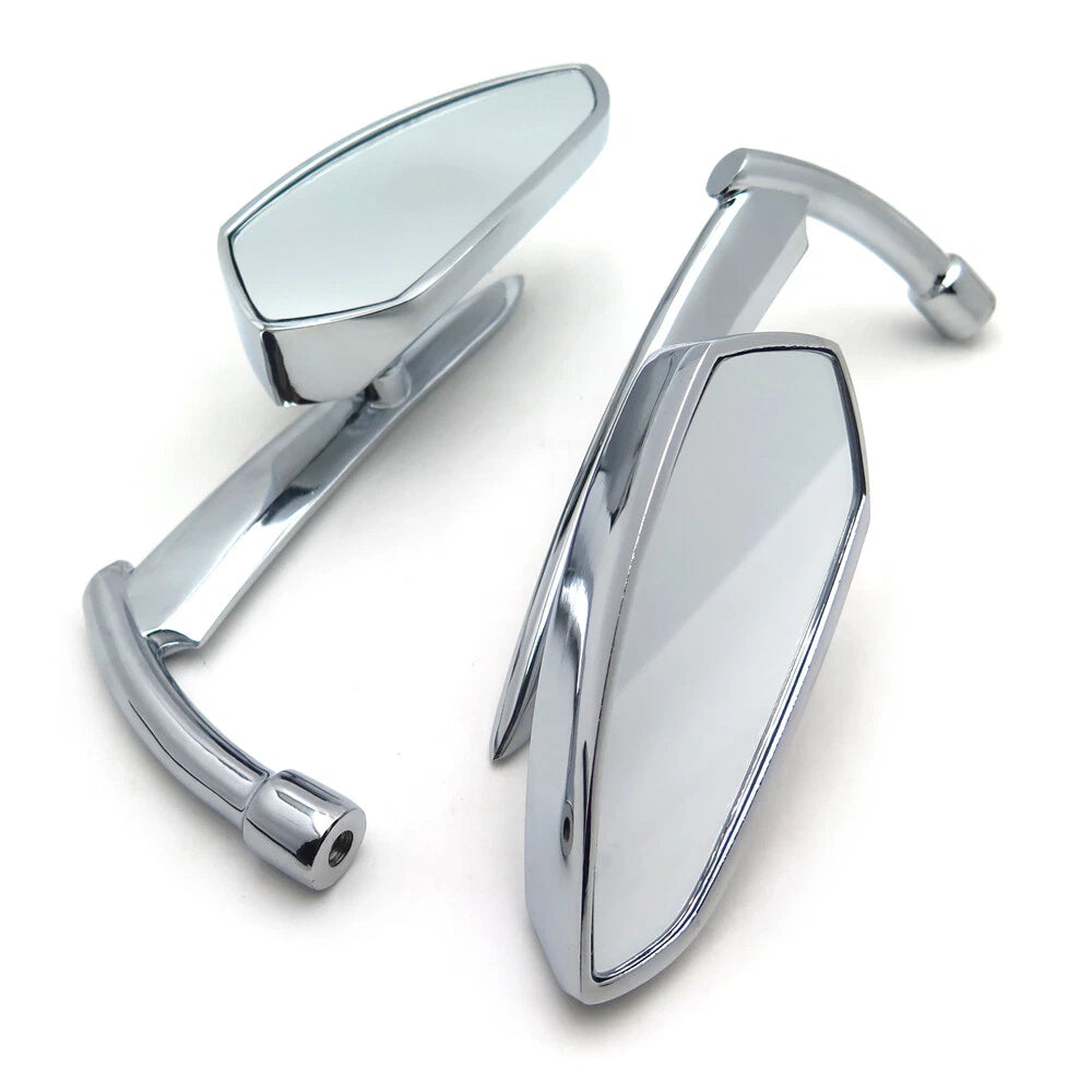 Chromed Blade Mirrors for Kawasaki Vulcan, Honda Rebel, Shadow, Yamaha R1, R6