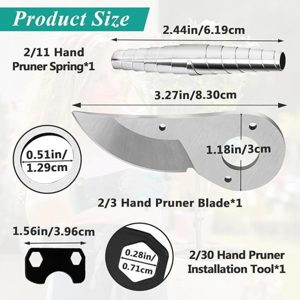 Pruner Replacement Kit for Manual Trimmers (Includes Blade, Spring, Key)