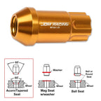 20Pc M12X1.25 Orange JDM Open End Aluminum Spline Wheel Lug Nuts + Key