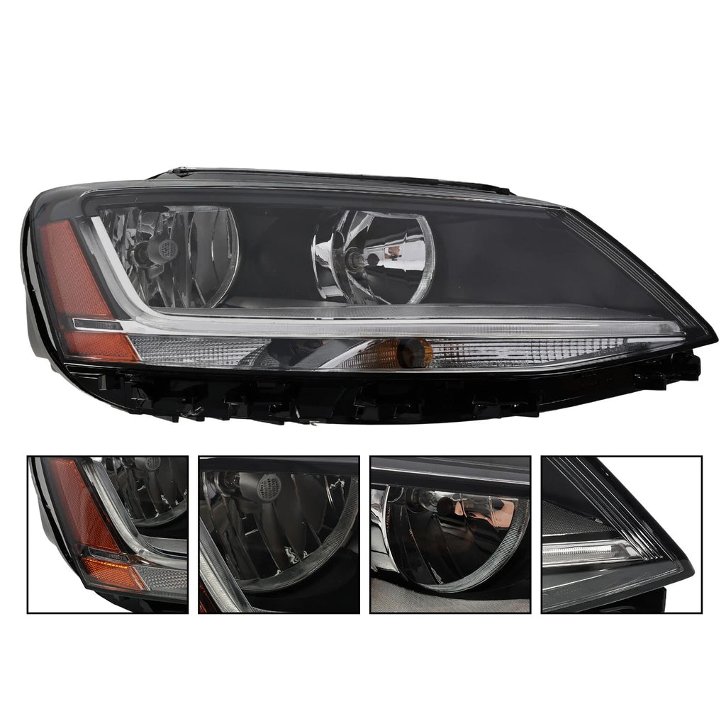 Halogen Headlight w/LED DRL for Volkswagen Jetta (2017–2018) - Right Side