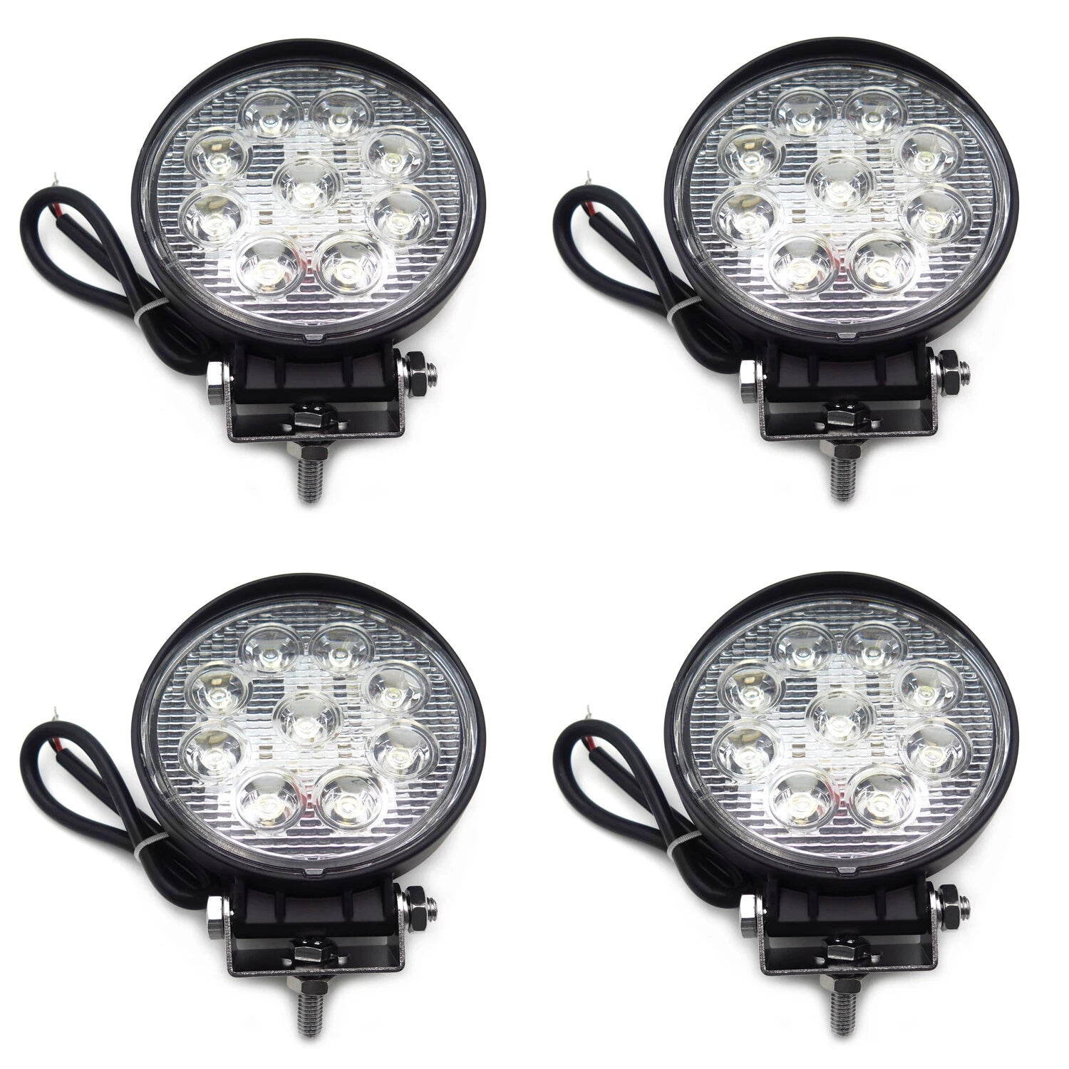 4X 27W Round Spot Beam LED Off Road Lights 12V 24V Universal