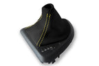 Automatic Shift Boot Cover for BMW E81 E82 E87 (2004–2013) Carbon Fiber Yellow Stitch