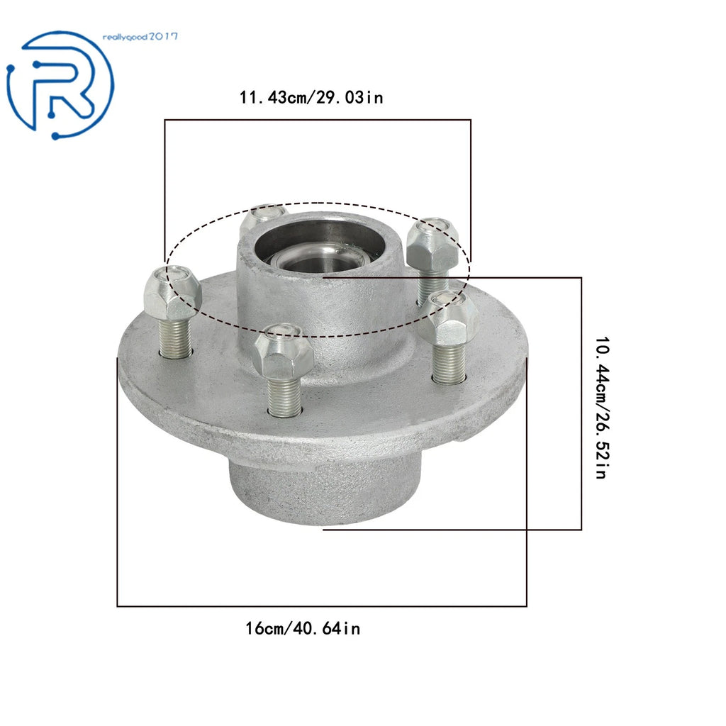 Set of 5 Pre-Greased Trailer Hub Assembly for 3500 lbs Axle