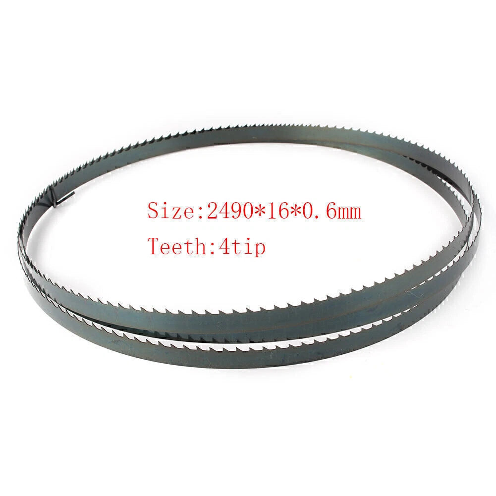 Set of 4 Carbon Steel Band Saw Blades for Wood Cutting (2490mm x 16mm x 0.6mm x 4TPI)
