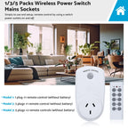 1/5 Pack Wireless Power Switch Mains Sockets Remote AU Plug