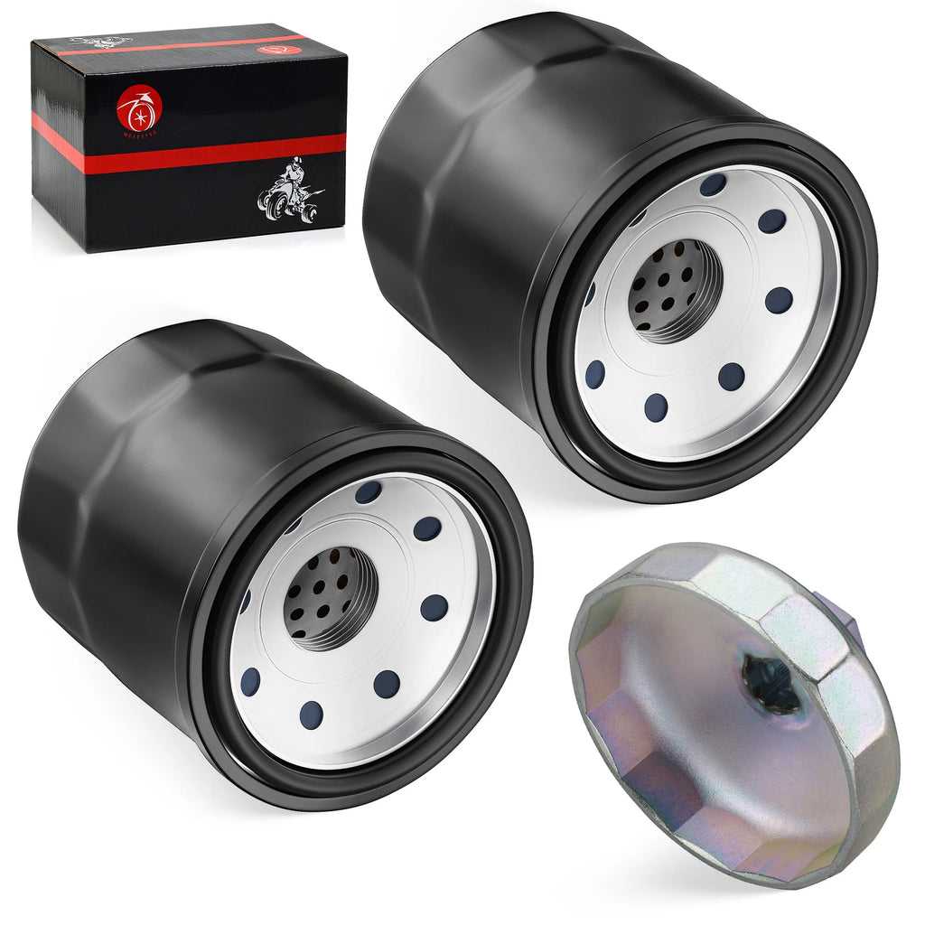 2 Pack Oil Filter with Wrench Tool for Kawasaki JT1500 Ultra (2007–2019)