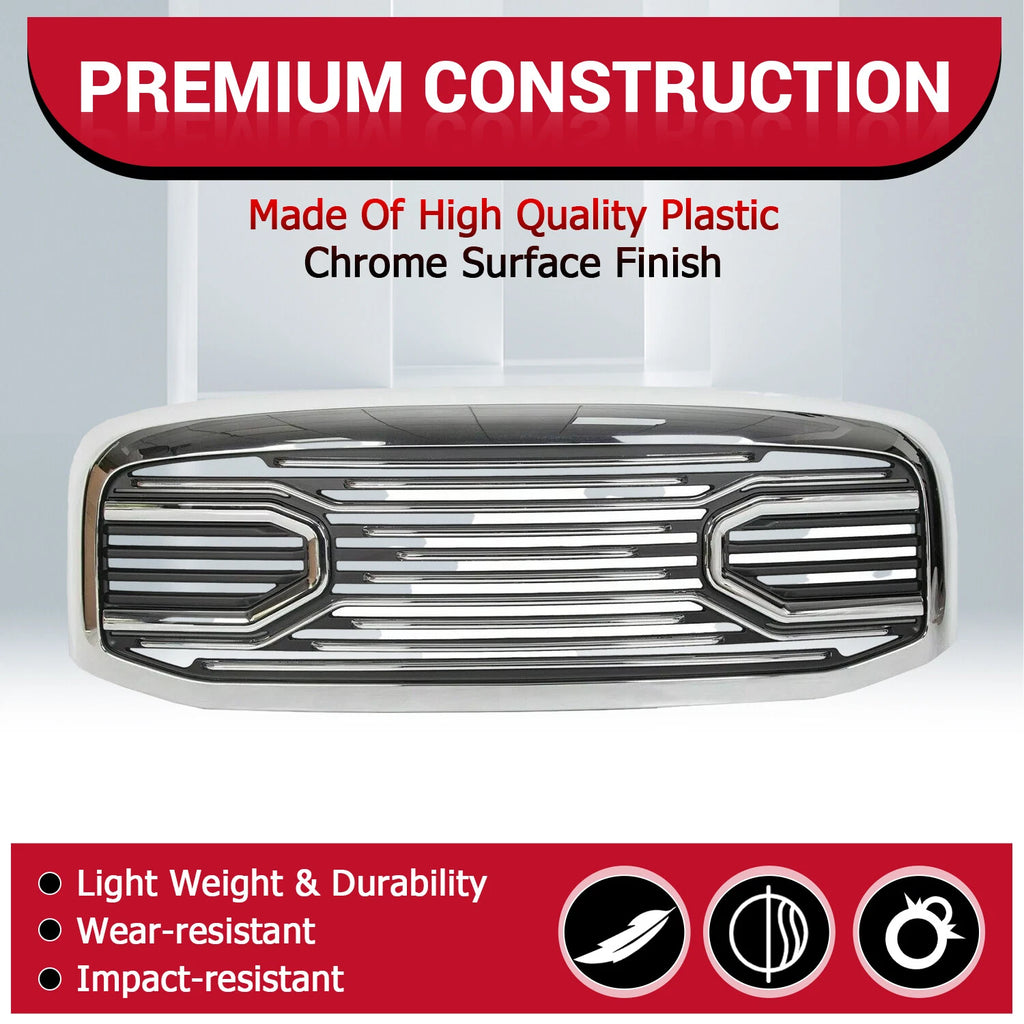 Chrome Grille Shell for Dodge RAM 2500 3500 1500 (2006-2009)
