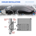 10 Row Aluminum Remote Transmission Oil Cooler Radiator Kit