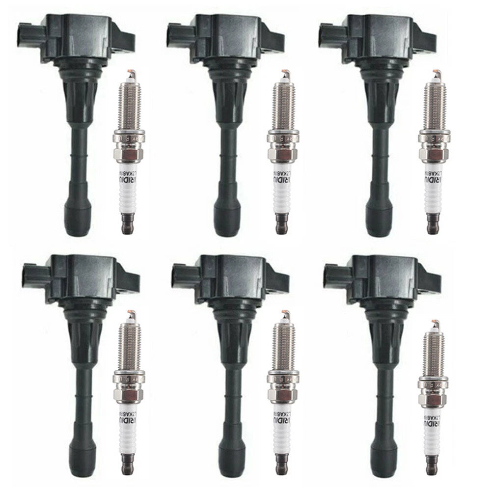 Set of 6X Ignition Coils + Spark Plugs for Nissan Murano (2009–2019) UF550
