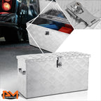 Diamond Tread Aluminum Truck Tool Box with Fixed Side Handles (27"x9.4"x12.6")