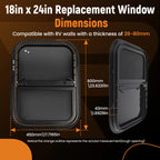 18" x 24" HRV Camper Window for RV/Camper/Cargo/Food Truck