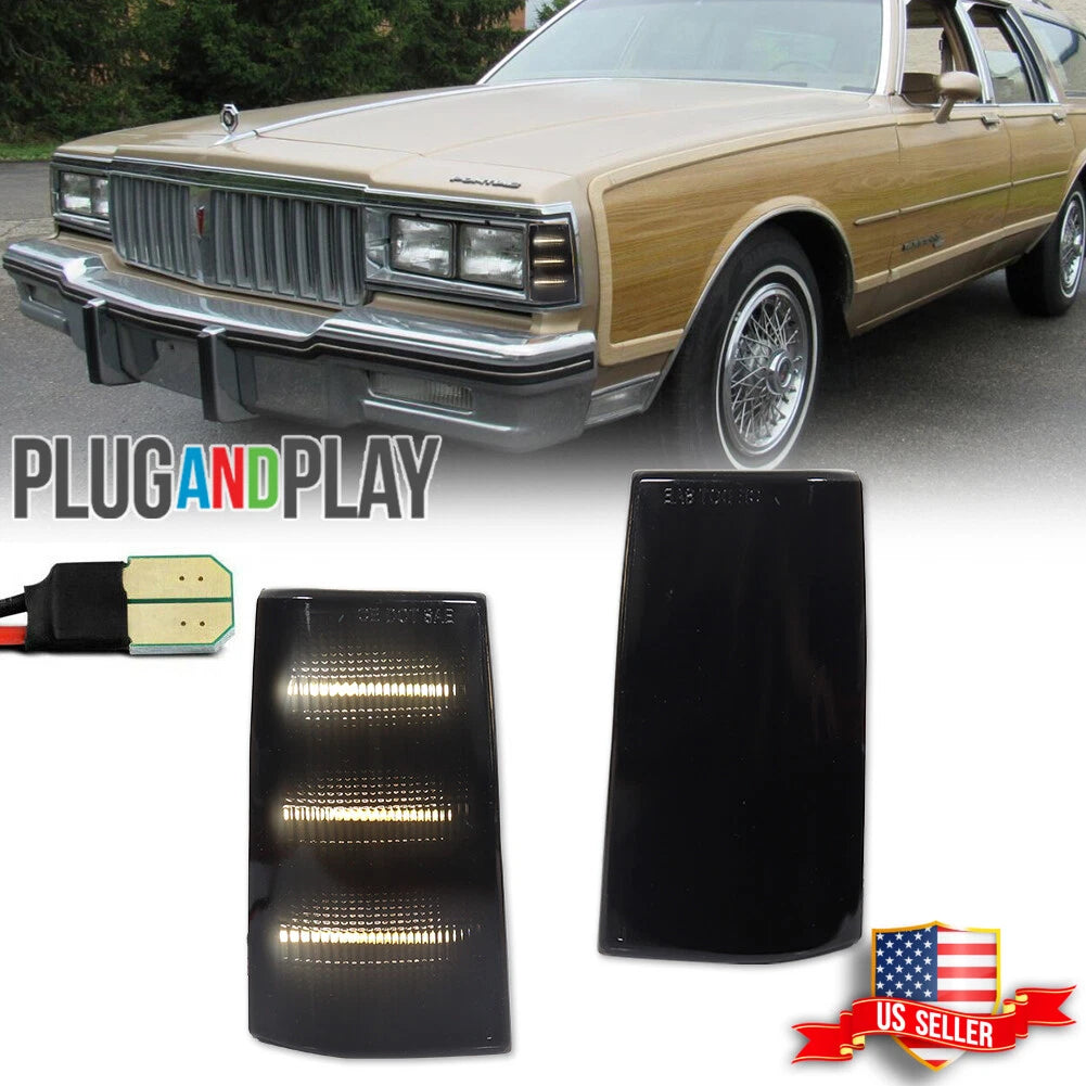 Smoked White LED Side Marker Lights for Chevy Impala/Caprice (1981–1985)
