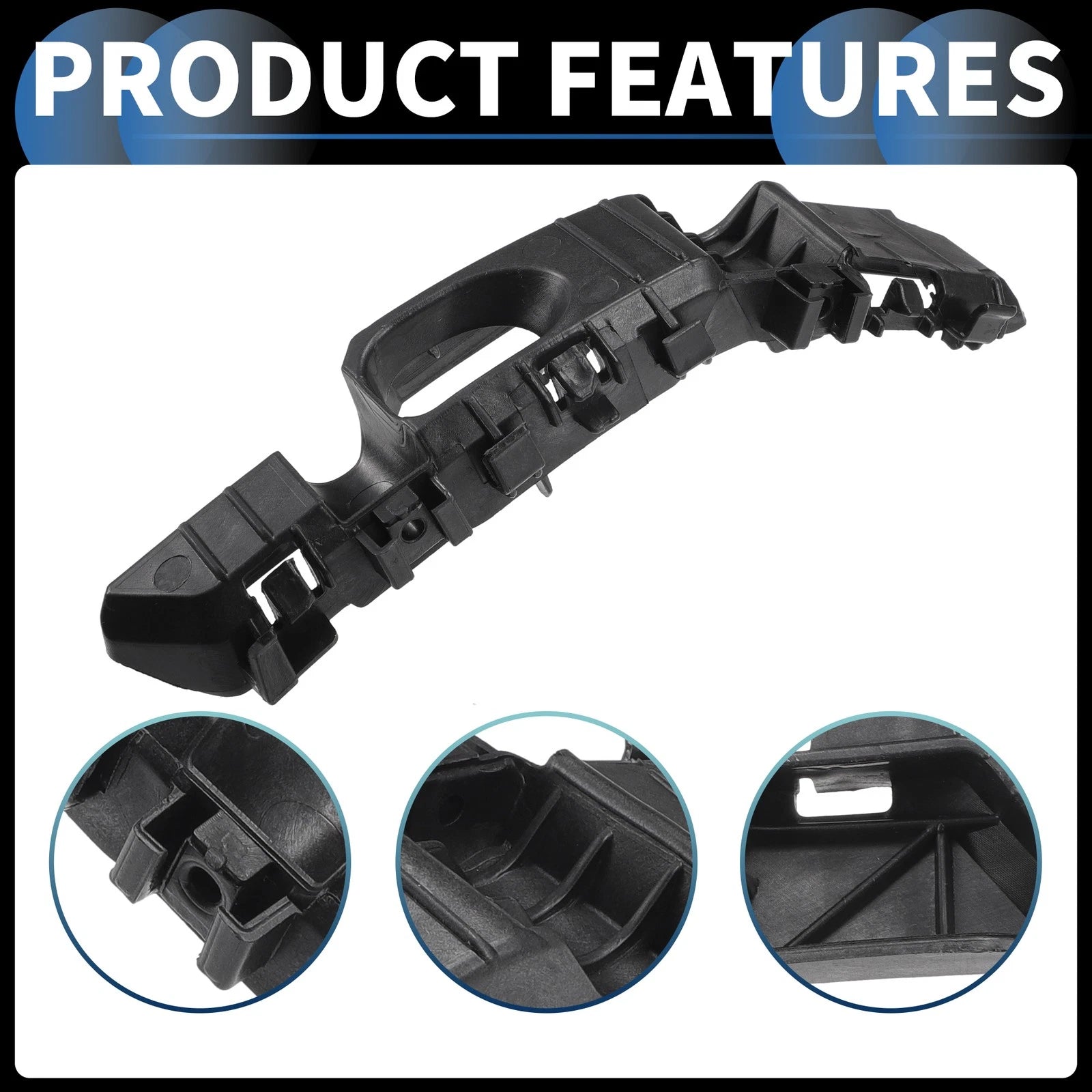 1pc Right Front Bumper Retainer Bracket for Hyundai Tucson (2022–2023) Black ABS