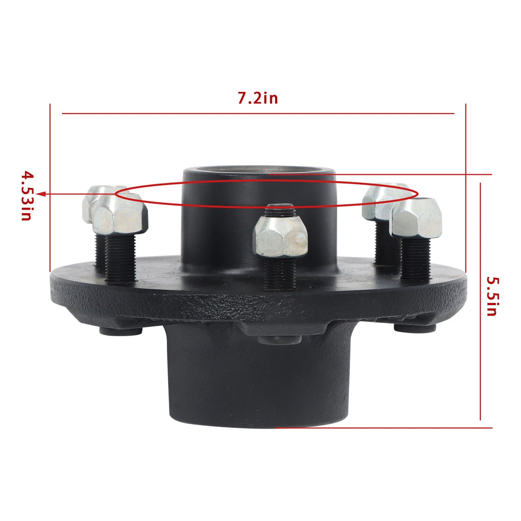 Set of 2 Trailer Axle Kits for 6 on 5.5" (Square 84 Spindle)