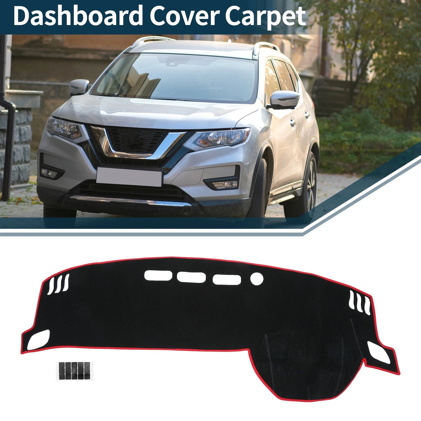 Dashboard Cover Mat for Nissan X-Trail T33 (2022–2024) Black Red