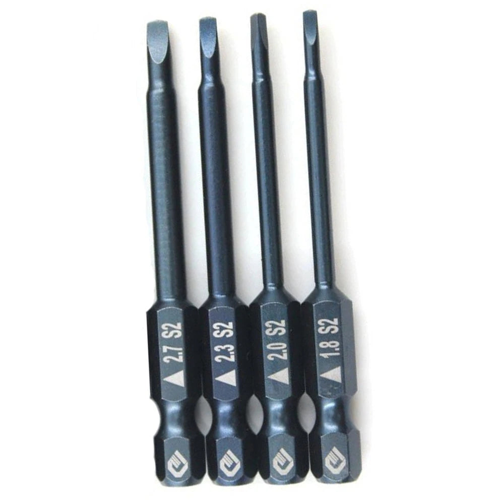 Set of 4 Triangle Electric Magnetic Screwdriver Bits 65mm 1/4 Hex Shank