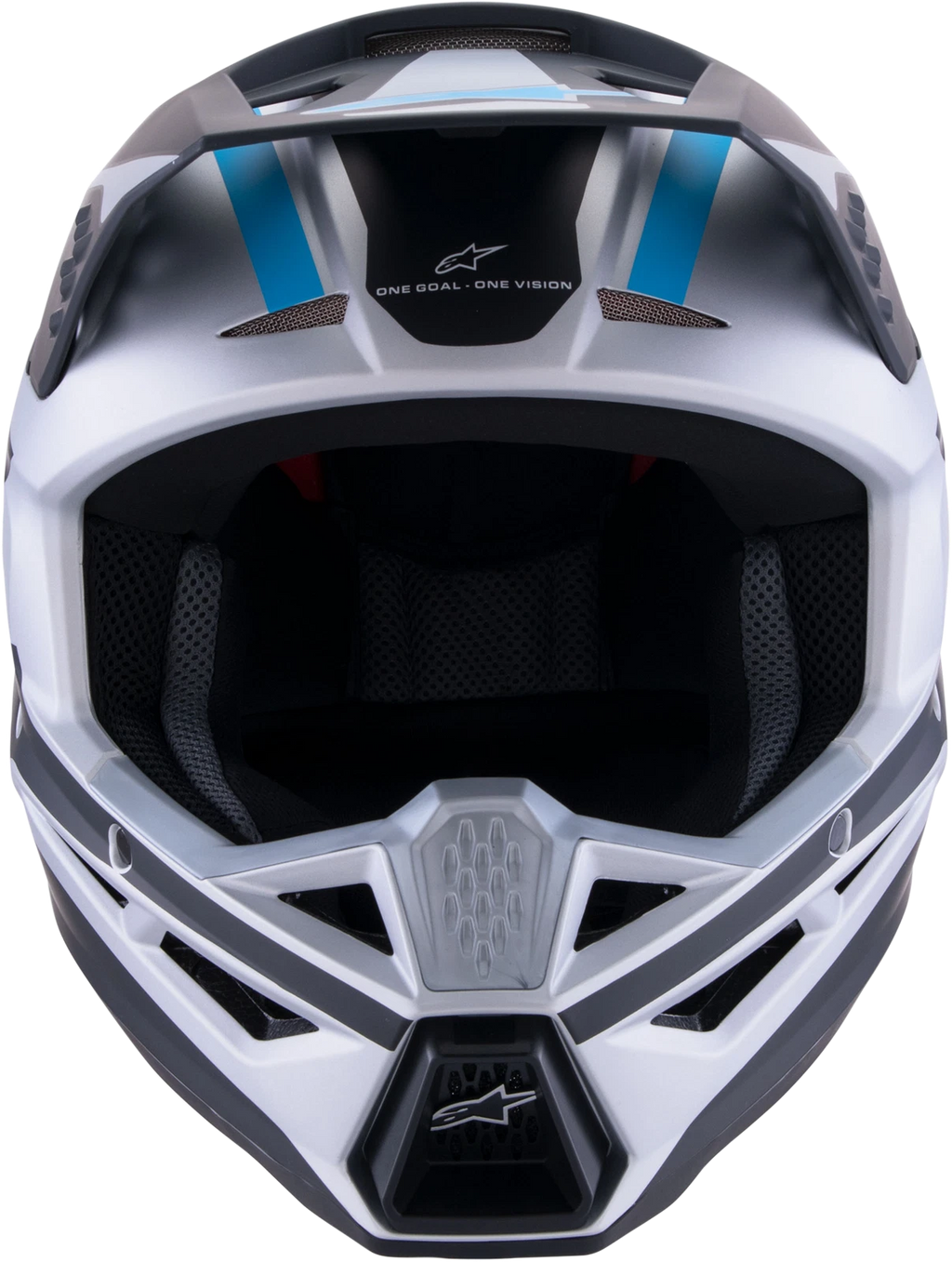 Alpinestars SM3 Off-Road Helmet Medium Matte Silver Blue Black 8301026-1949-M