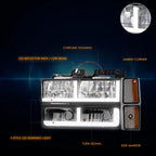 F-Shape LED DRL Headlights for Chevy C/K 1500-3500 Suburban (1988–1993)