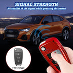 Glossy Red Anti-Dust Folding Key Fob Skin for Audi (3-Button) (2013-2016)