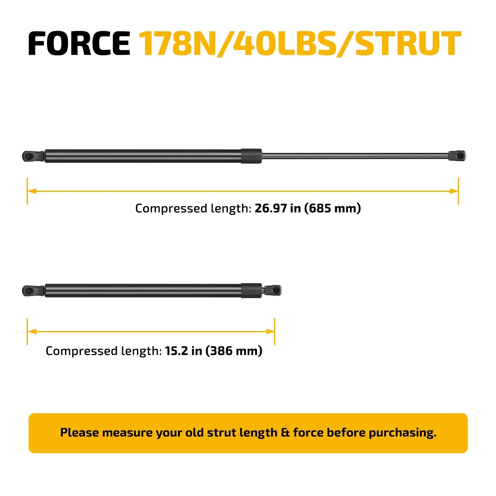 2X 27in Lift Struts for RV Hatch Cover (DIY)