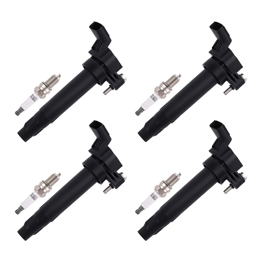 4X Ignition Coil + Spark Plug for Chevy Spark 1.2L I4 (2013–2015) 96983945