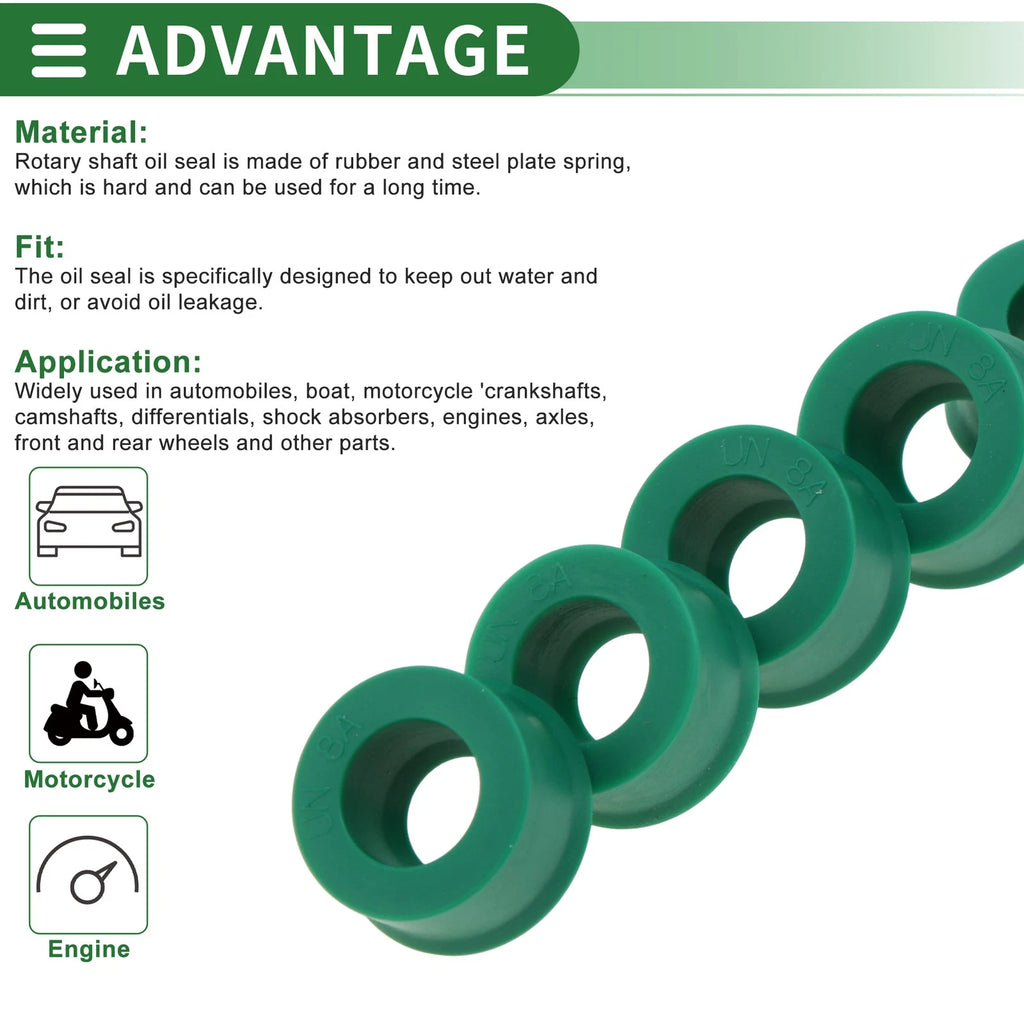 Oil Seal Ring for Various Models (8x15x8mm, TPU, High Pressure, Set of 5)