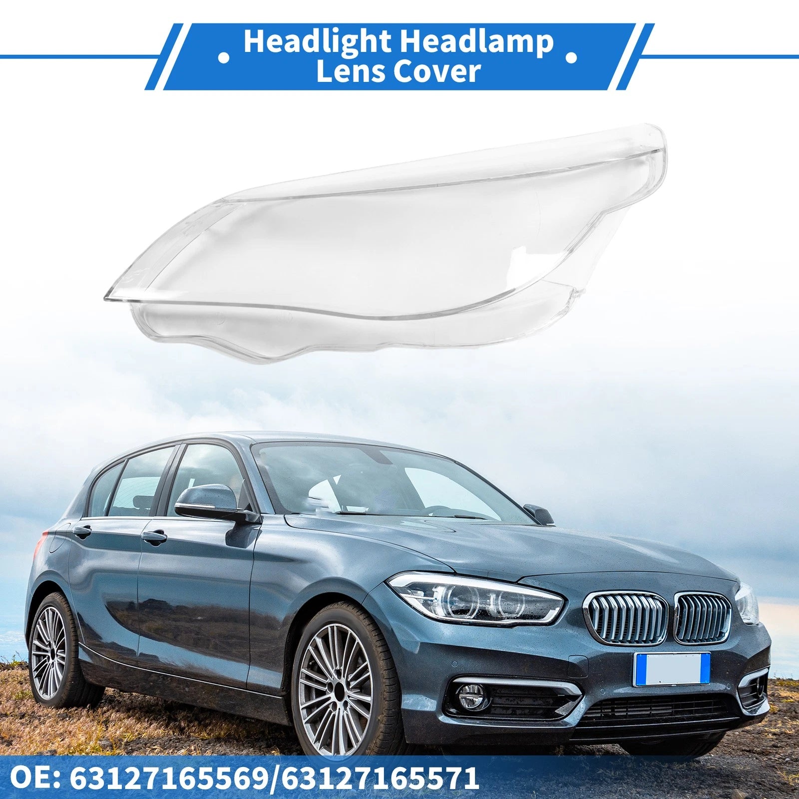 Front Left Headlight Lens Cover for BMW 5 Series M5 E60 E61 (2004–2010)