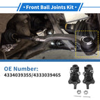 2X Front Lower Ball Joints for Toyota 4Runner (1996–2002) No. 43340-39355/43330-39465