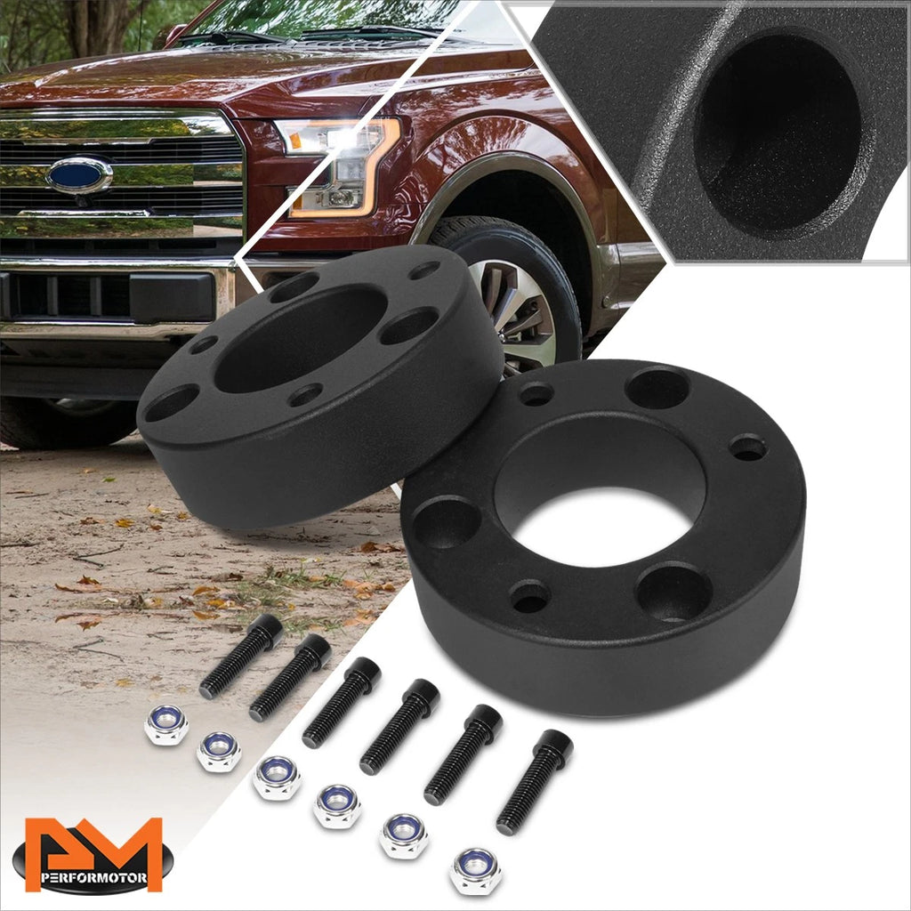 2X Aluminum 2.5" Leveling Front Strut Top Mount Lift Spacers for Ford F-150 (2004–2017)