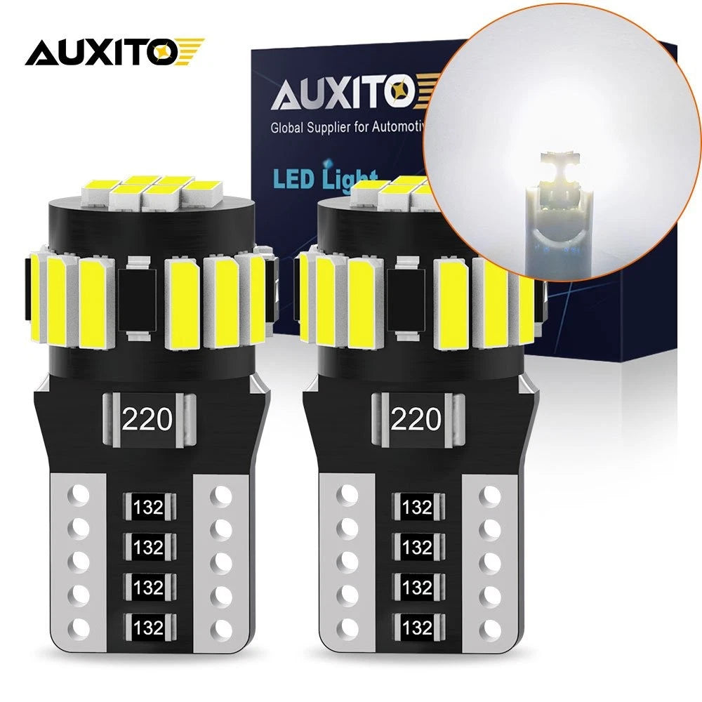 2X T10 168 194 LED License Plate Map Lights Bulbs for US Vehicles (6500K)