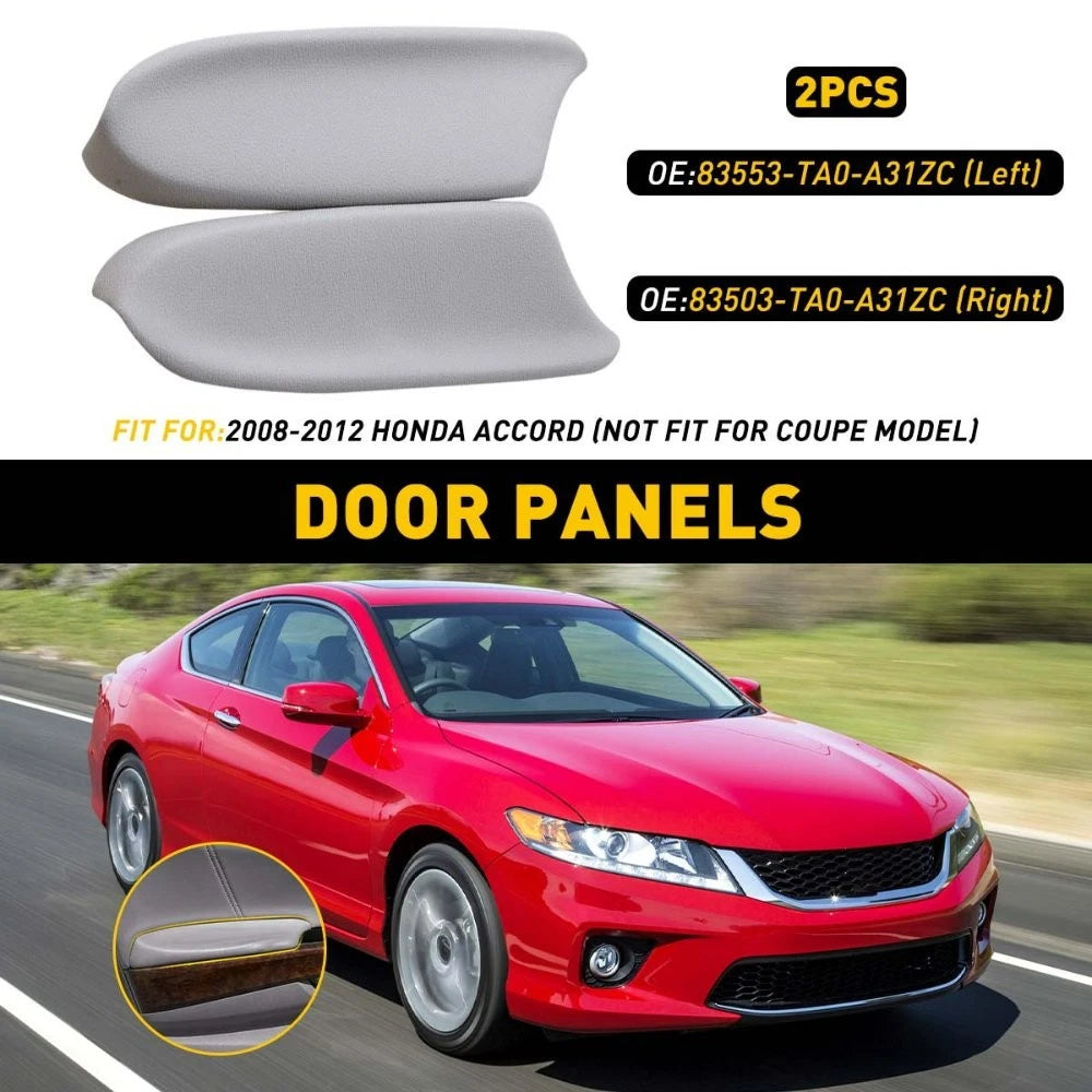 Leather Front Armrest Covers Pair for Honda Accord 4-Door (2008–2012)