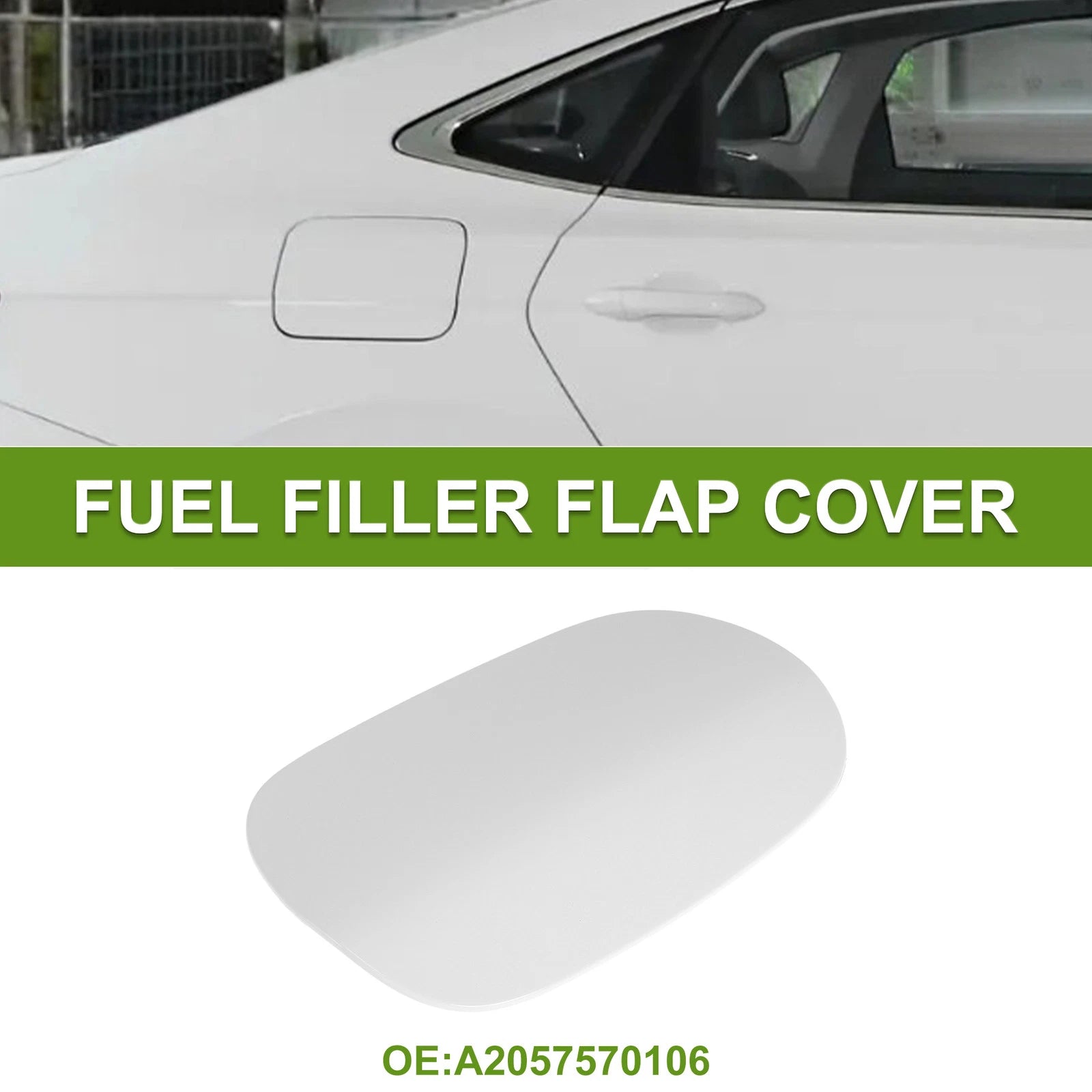 Fuel Tank Door Cap for Mercedes-Benz C350e (2016–2018) Fuel Filler Flap Cover White