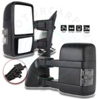 2X Smoke Signal Manual Tow Mirrors for Ford F250 F350 F450 Super Duty (1999–2016)