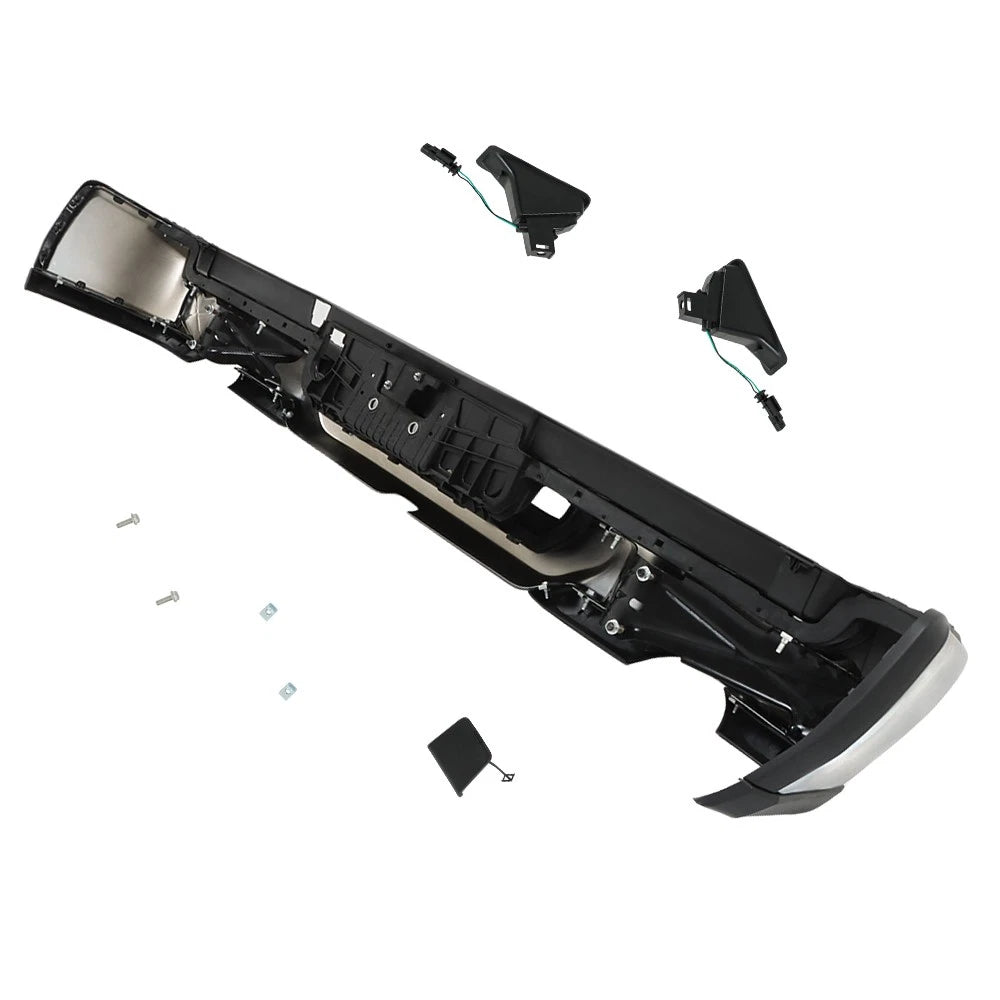 Chrome Steel Rear Bumper Assembly for Ram 1500 (2019–2022) w/ Dual Exhaust