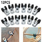 4.7mm Brake Pipe Clips 3/16" Lined Metal+Rubber P Clips