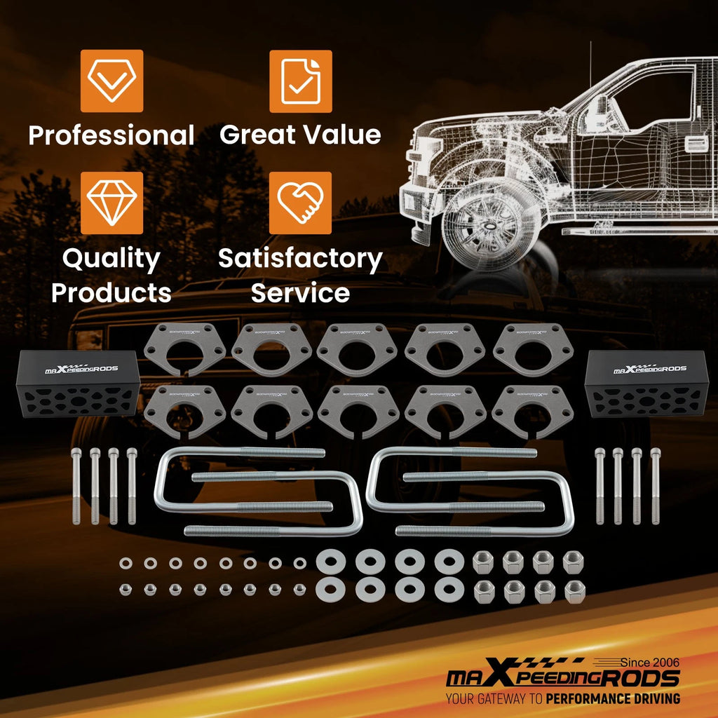 3" Front 2" Rear Lift Kit for Toyota T100 (1986–1995) 4WD Carbon Steel