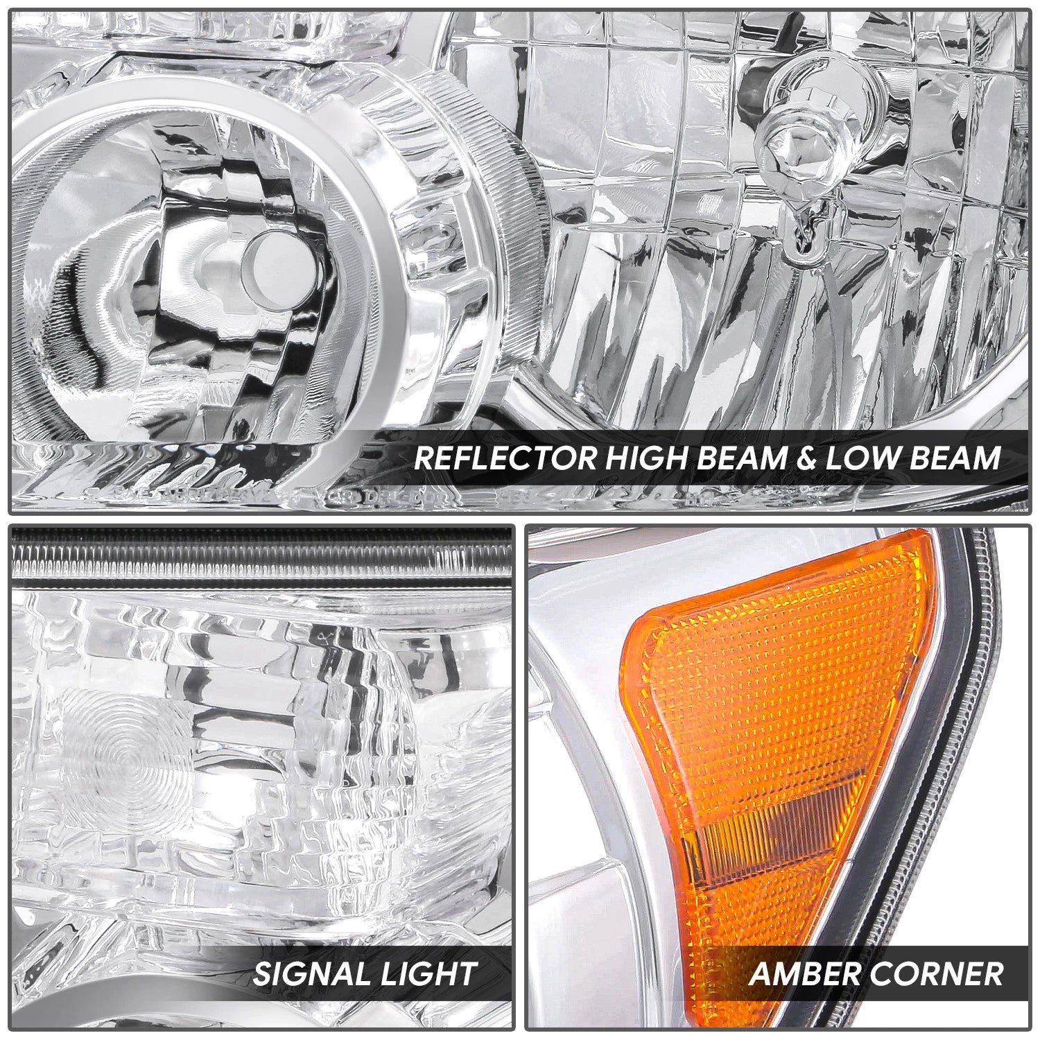 Left Chrome Housing Projector Headlight for Toyota Sequoia Tundra (2007–2017)