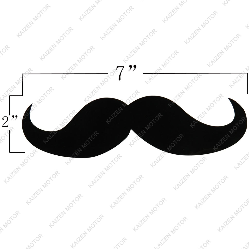 Curled Tip Black Mustache Decal Sticker for Any Car (2000-2025)
